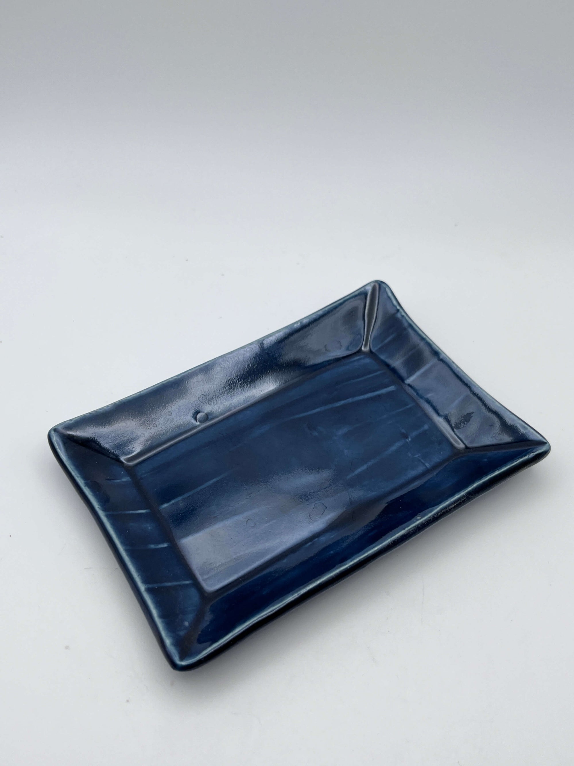 Small Rectangular Dark Blue Dish by Katy Bradshaw David