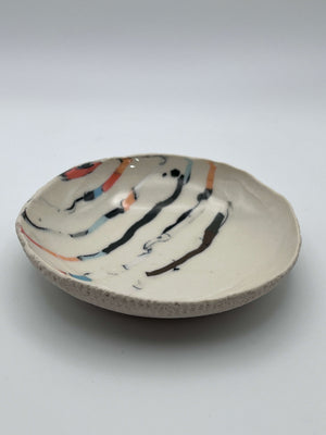 Small Round Striped Dish by Katy Bradshaw David