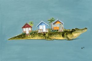 Crocodileville Print by Kimberly Berriochoa