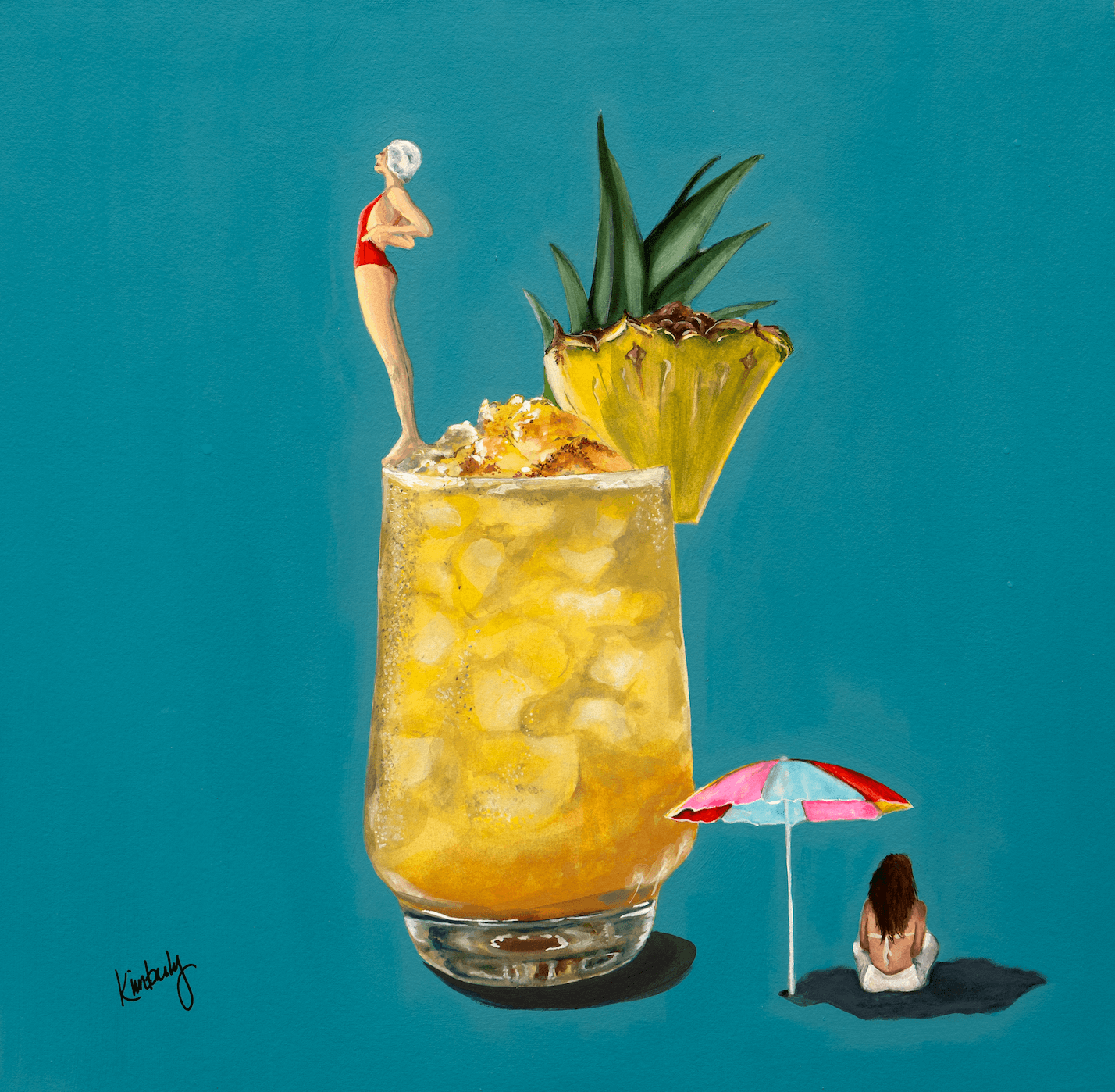 Pineapple Beach Print by Kimberly Berriochoa