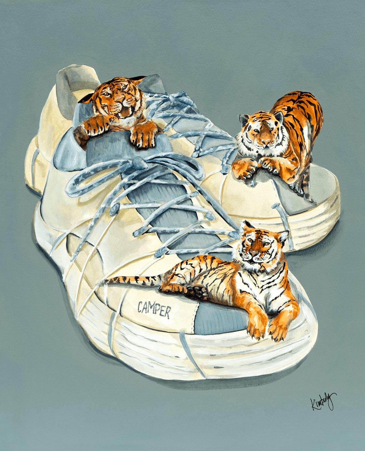 Tigers Camping Print by Kimberly Berriochoa
