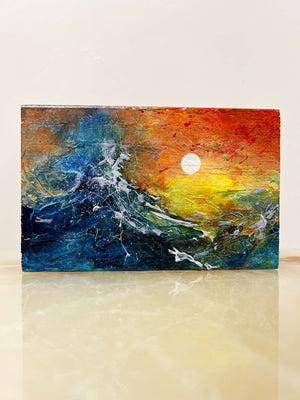 Woodblock Wave #2 - Original Art by Laura Thomas