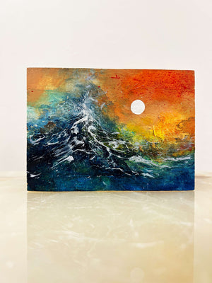 Woodblock Wave #4 - Original Art by Laura Thomas