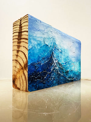 Woodblock Wave #5 - Original Art by Laura Thomas