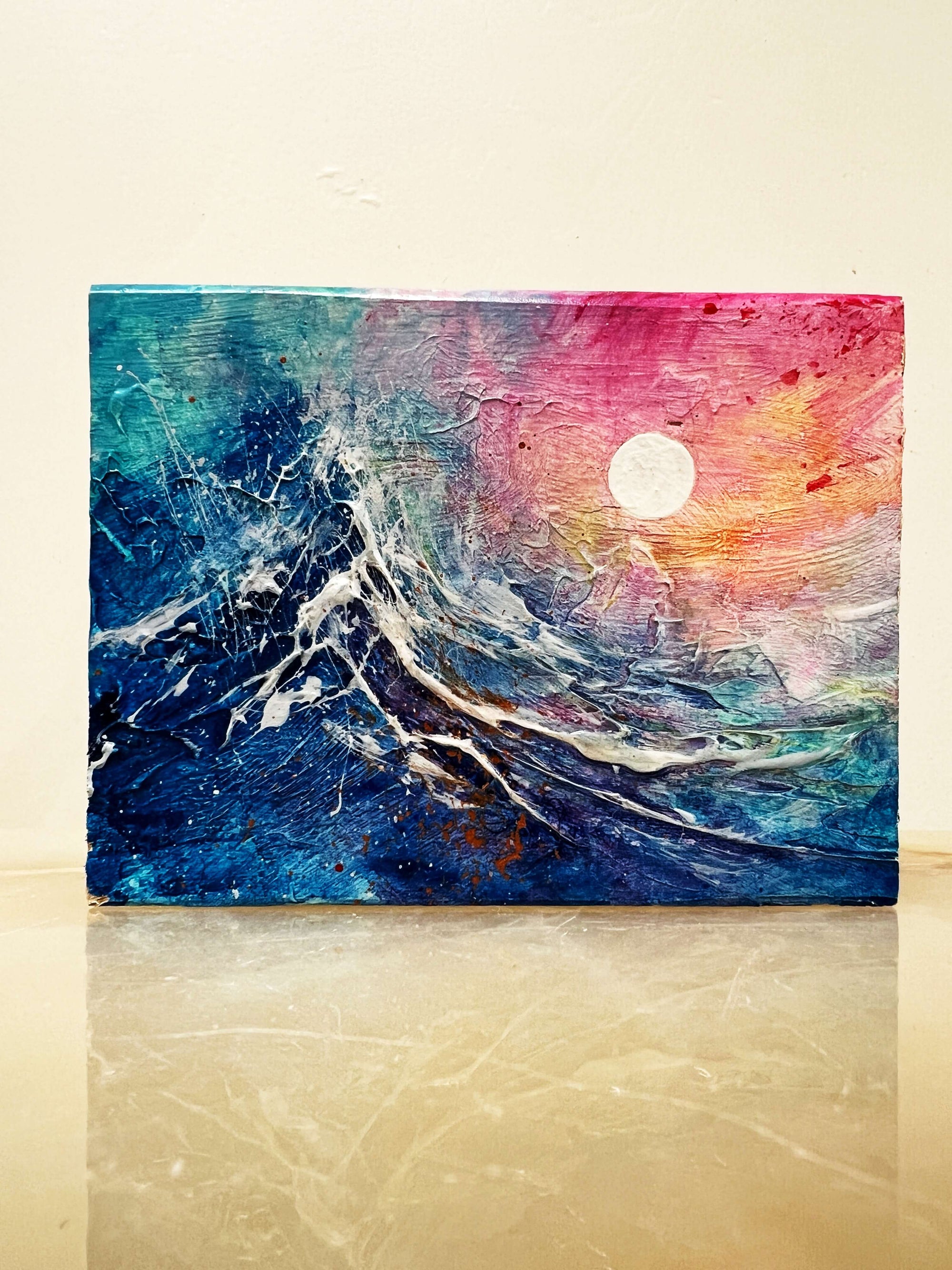 Woodblock Wave #6 - Original Art by Laura Thomas