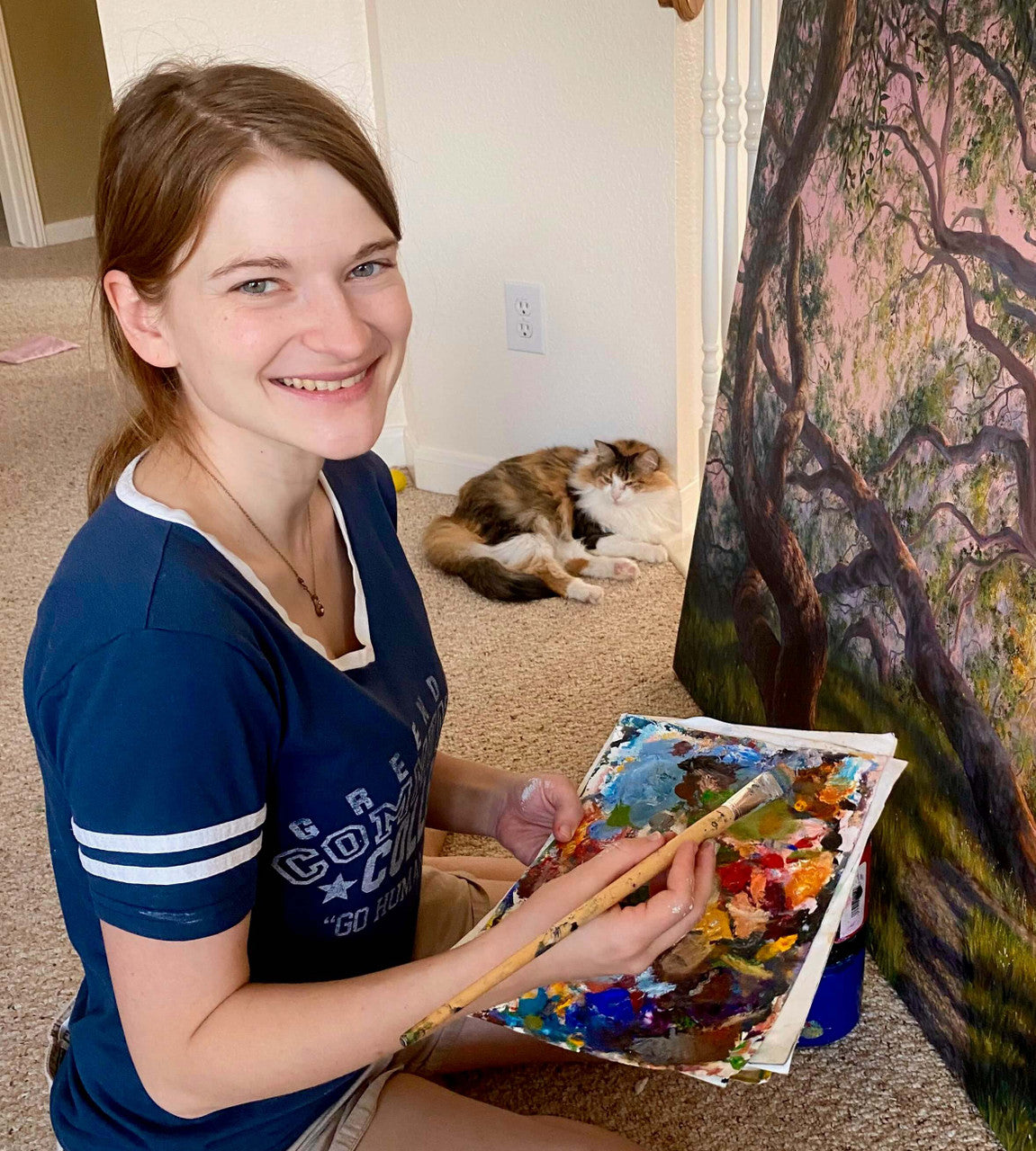 Get to Know the Austin Artist:
Laura Thomas is a local Austin artist with a passion for the scrubby, dry nature that surrounds us. Every painting draws inspiration from natural patterns and the way light interacts with our world. Her artist's mission is to help make that beauty salient to everyone.