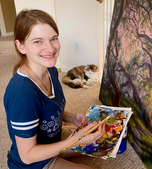 Get to Know the Austin Artist: 
Laura Thomas is a local Austin artist with a passion for the scrubby, dry nature that surrounds us. Every painting draws inspiration from natural patterns and the way light interacts with our world. Her artist's mission is to help make that beauty salient to everyone