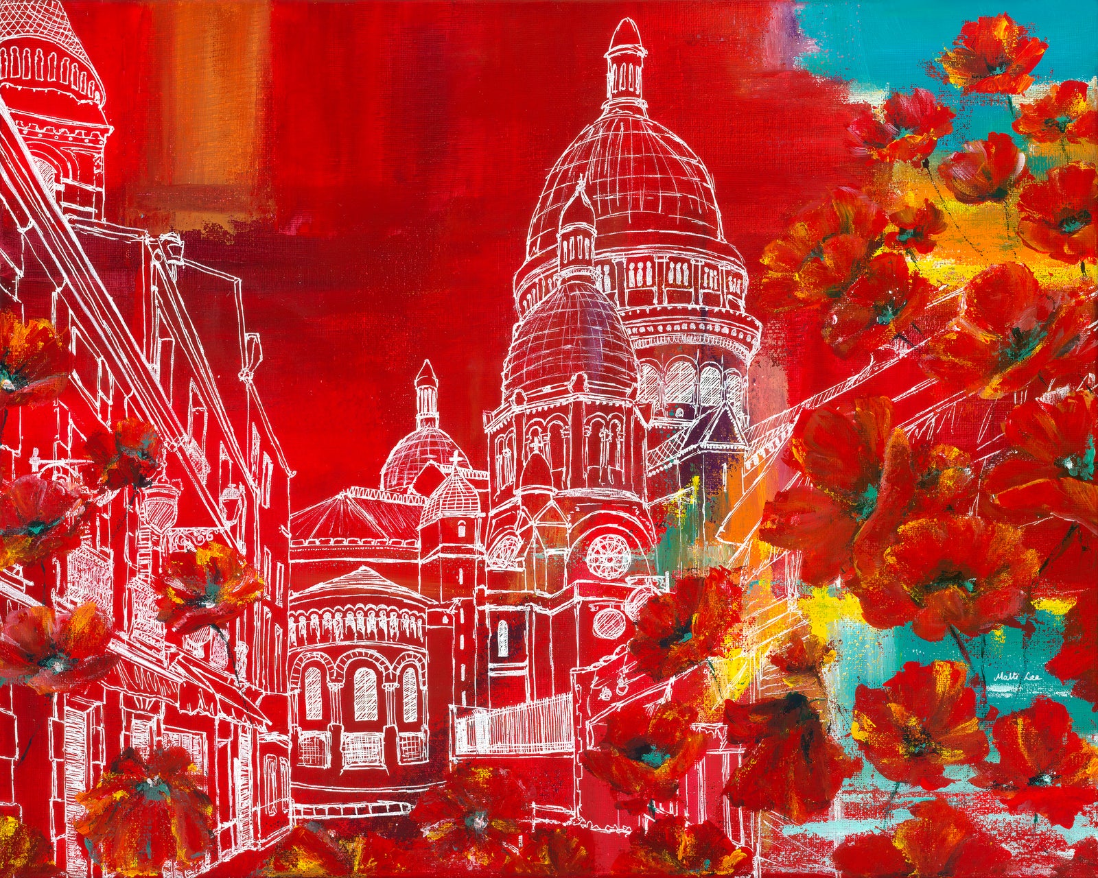 Le Vie en Rouge Print by Malti B Lee + 11"x14"