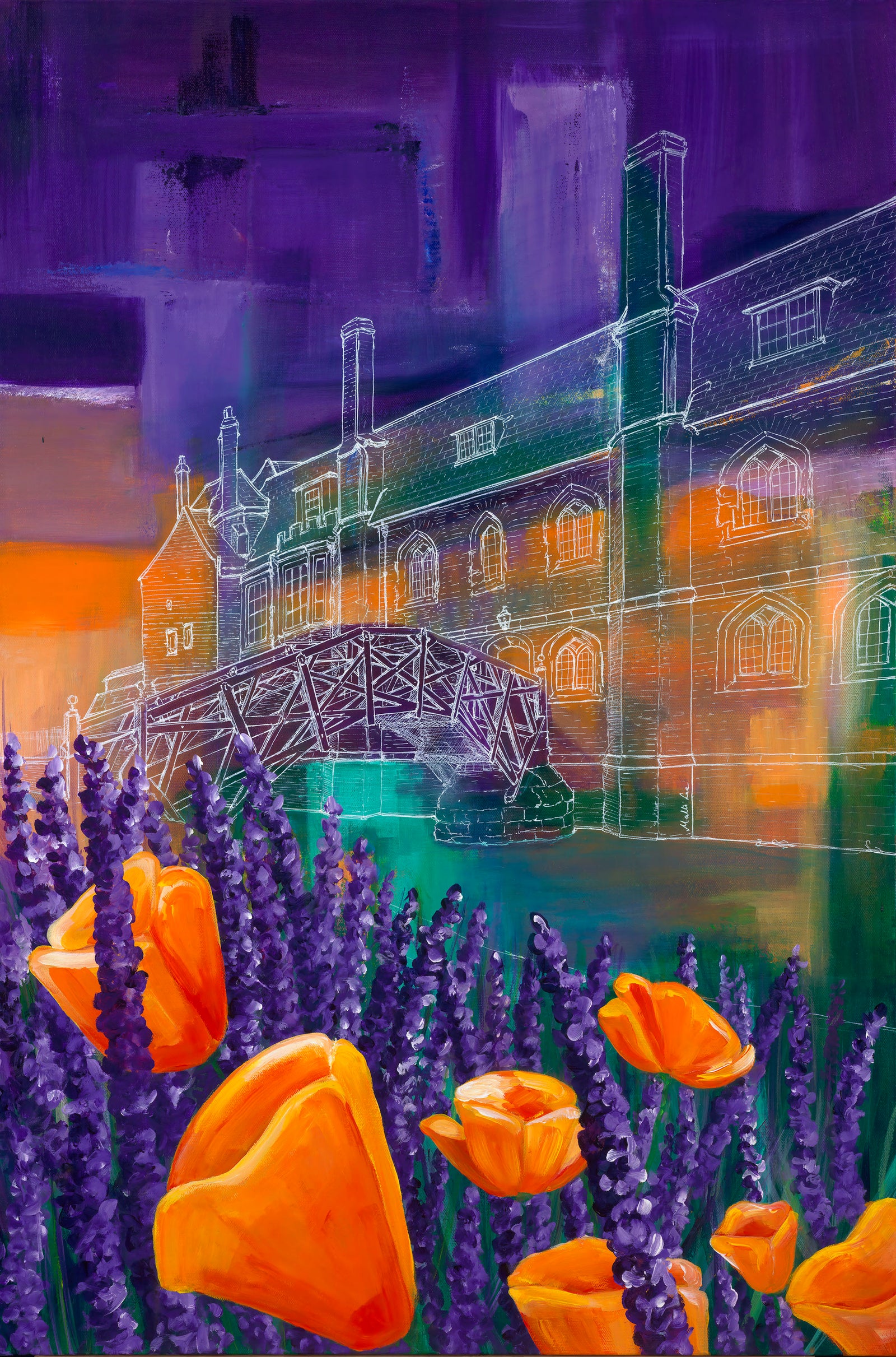 Over the Bridge Print by Malti B Lee