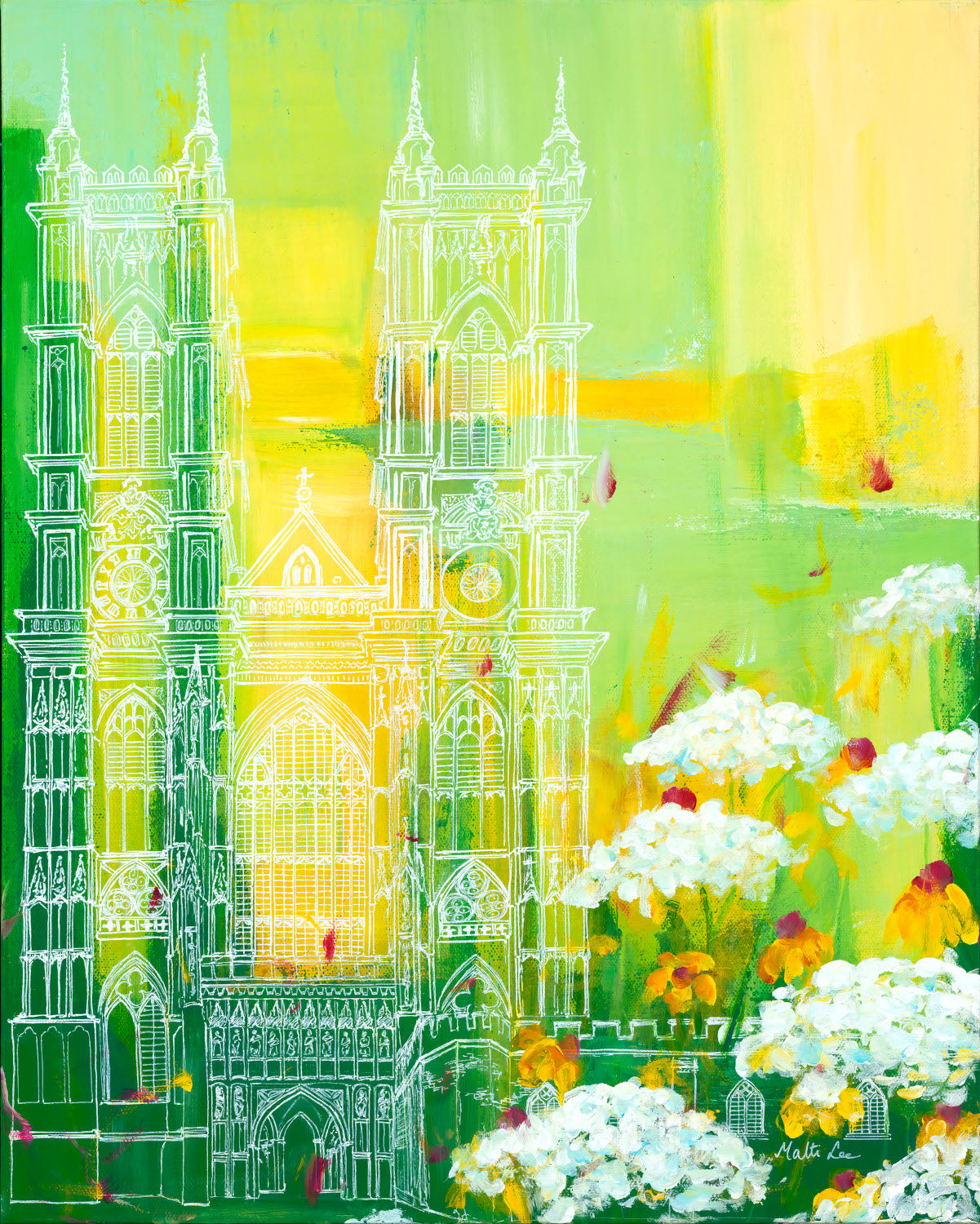 Spring Light at the Abbey Print by Malti B Lee