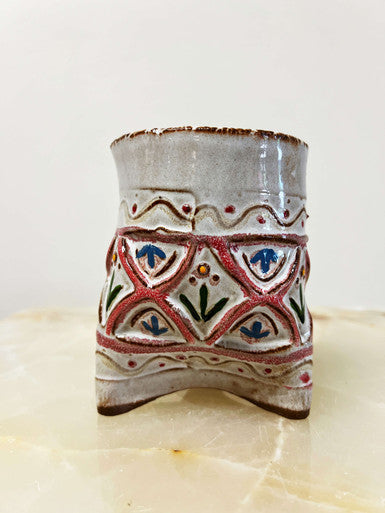 Moroccan Tile Patterned Ceramic Planter by Leila Levinson