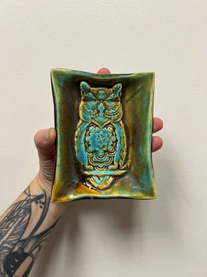 Rectangular Owl Dish by Leila Levinson