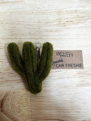 Do you love car fresheners but hate having to constantly buy more and trash the plastic left? These hand felted mushrooms allow you to reuse and "refill" as needed to keep your car always smelling fresh.