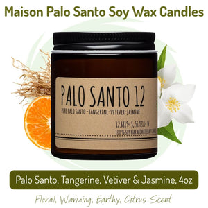 Palo Santo and Tangerine-Vetiver-Jasmine Candle 12 by Maison Palo Santo