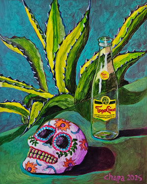 El Topo Chico With Sugar Skull by Manny Chapa