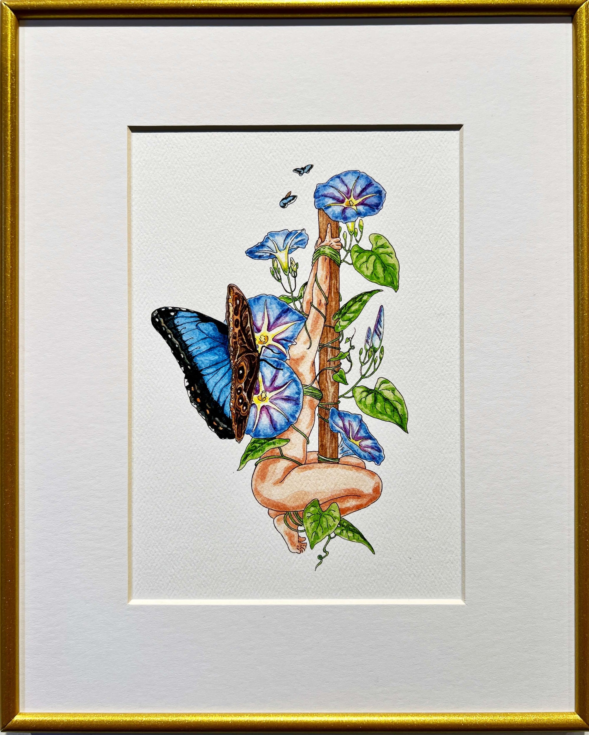 Bound By Morning Glory Print by Maridad Studio - Framed