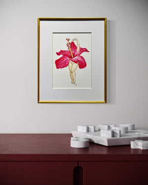 Hibiscus Fragilis Print by Maridad Studio - Framed