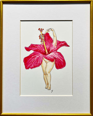 Hibiscus Fragilis Print by Maridad Studio - Framed