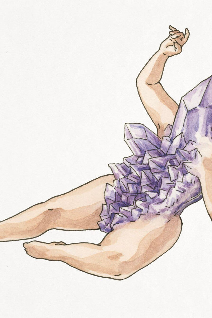 Amethyst Crystal Print by Maridad Studio
5" x 7" paper print
8"h x 10"w white mat