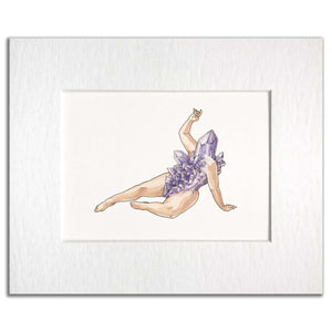 Amethyst Crystal Print by Maridad Studio
5" x 7" paper print
8"h x 10"w white mat