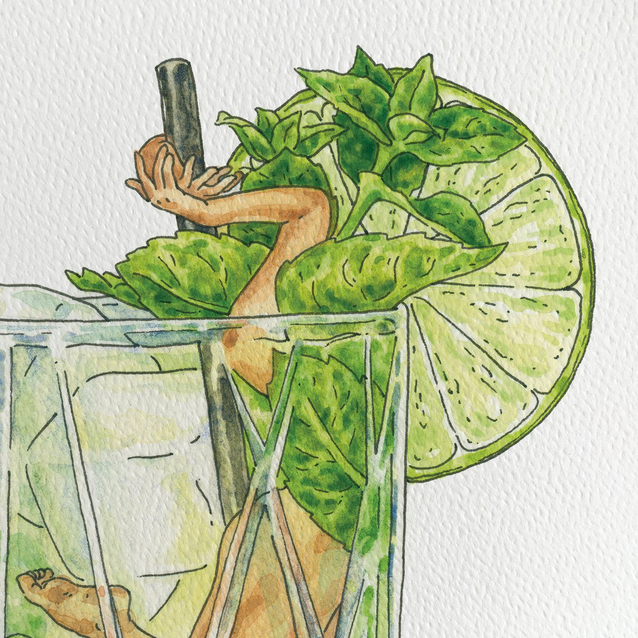 Mojito Print by Maridad Studio
5” x 7” paper print
8” x 10” white mat