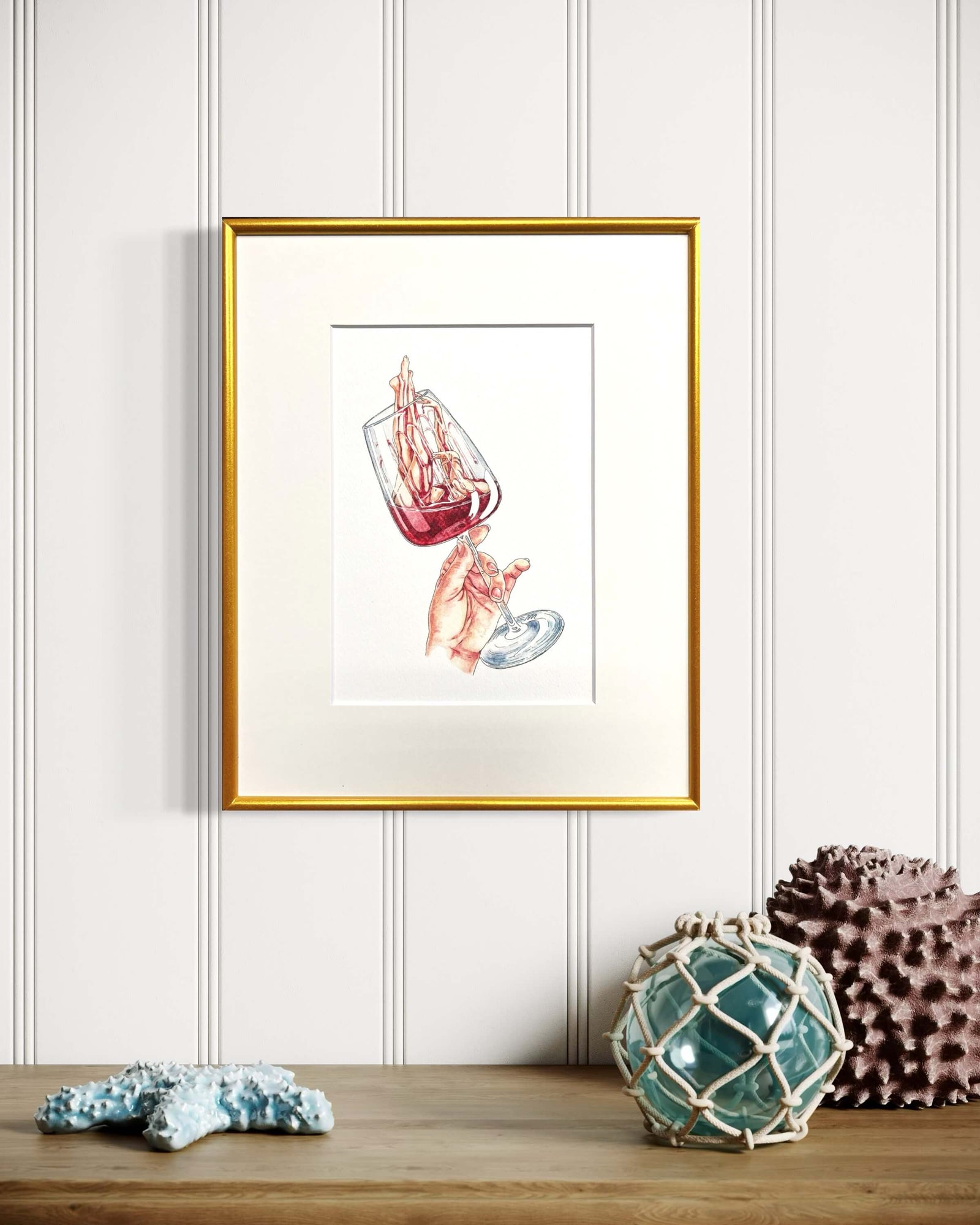 Wine Down Print by Maridad Studio + Framed