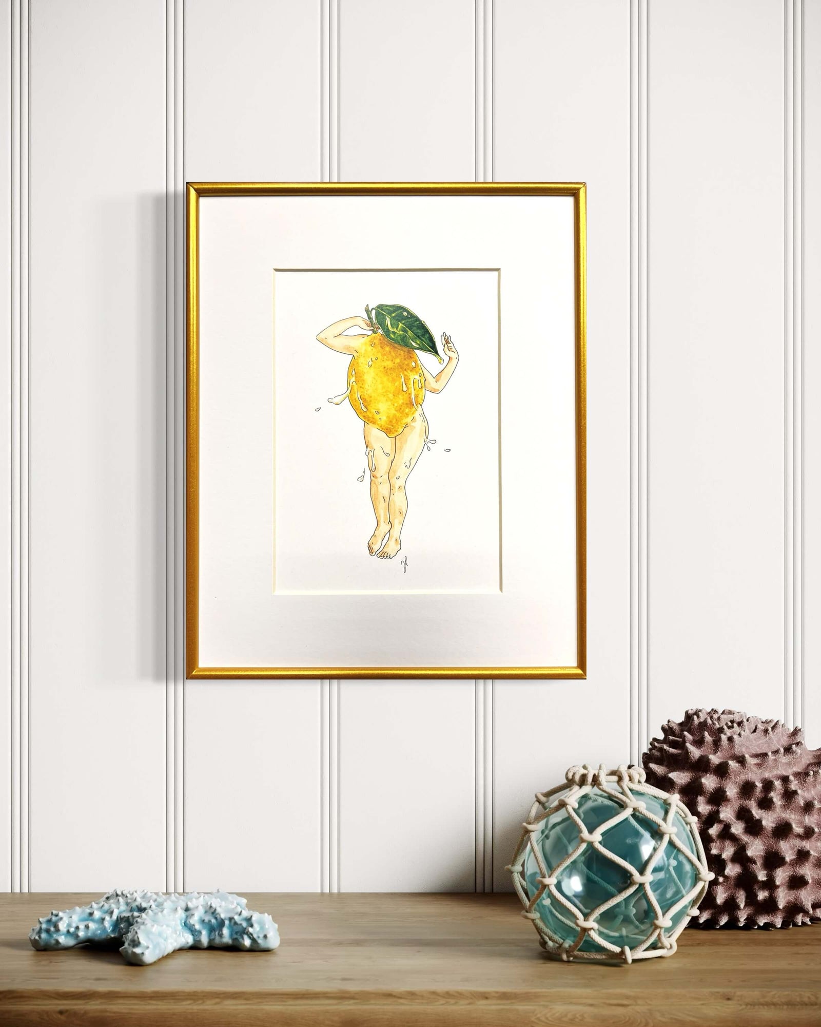 Lemon Dance Print by Maridad Studio + Framed