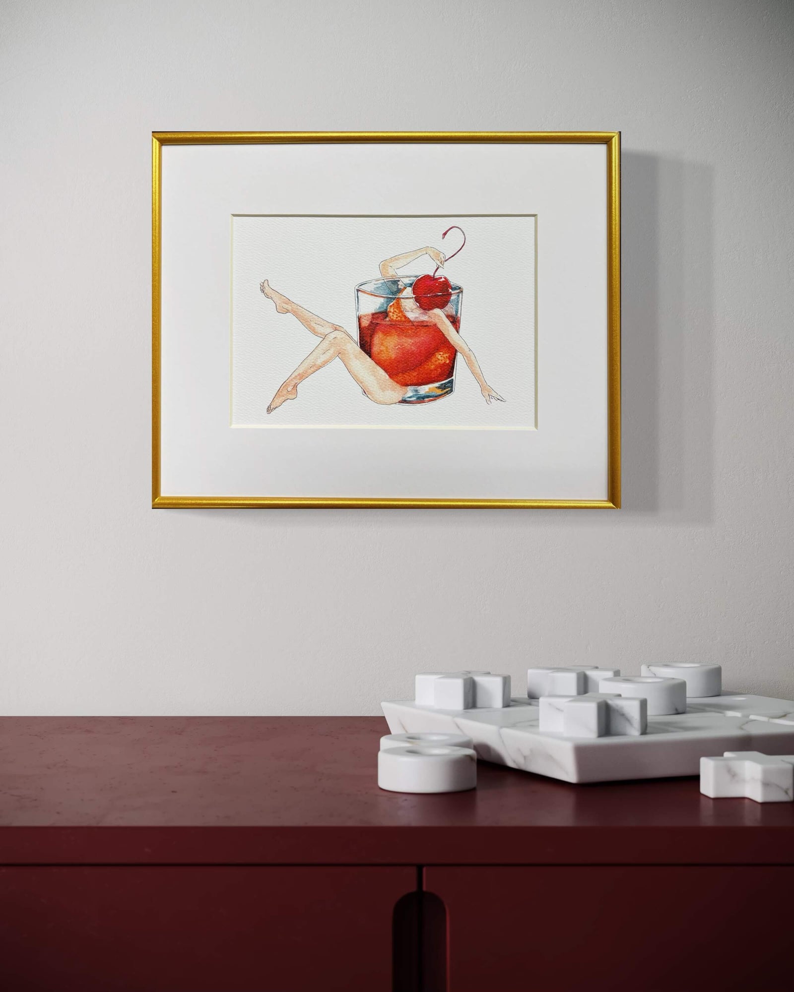 Old Fashioned Print by Maridad Studio + Framed