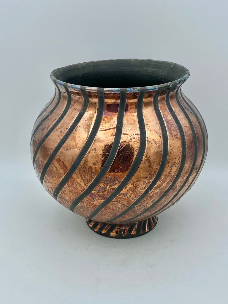 Large Metallic Raku Pot by Mark Kazanoff