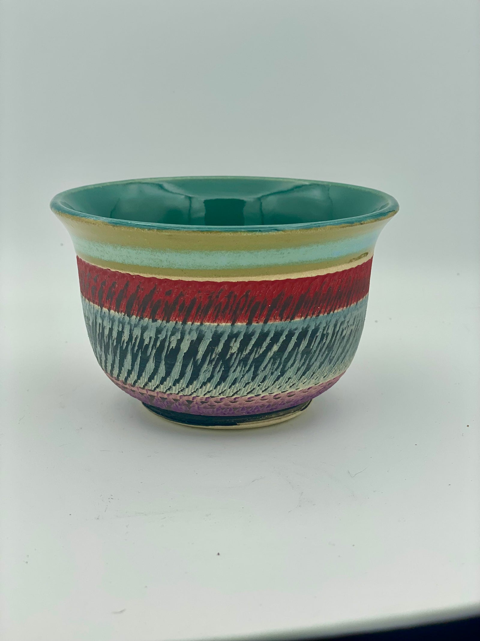 Multi Colored Chattered Bowl by Mark Kazanoff