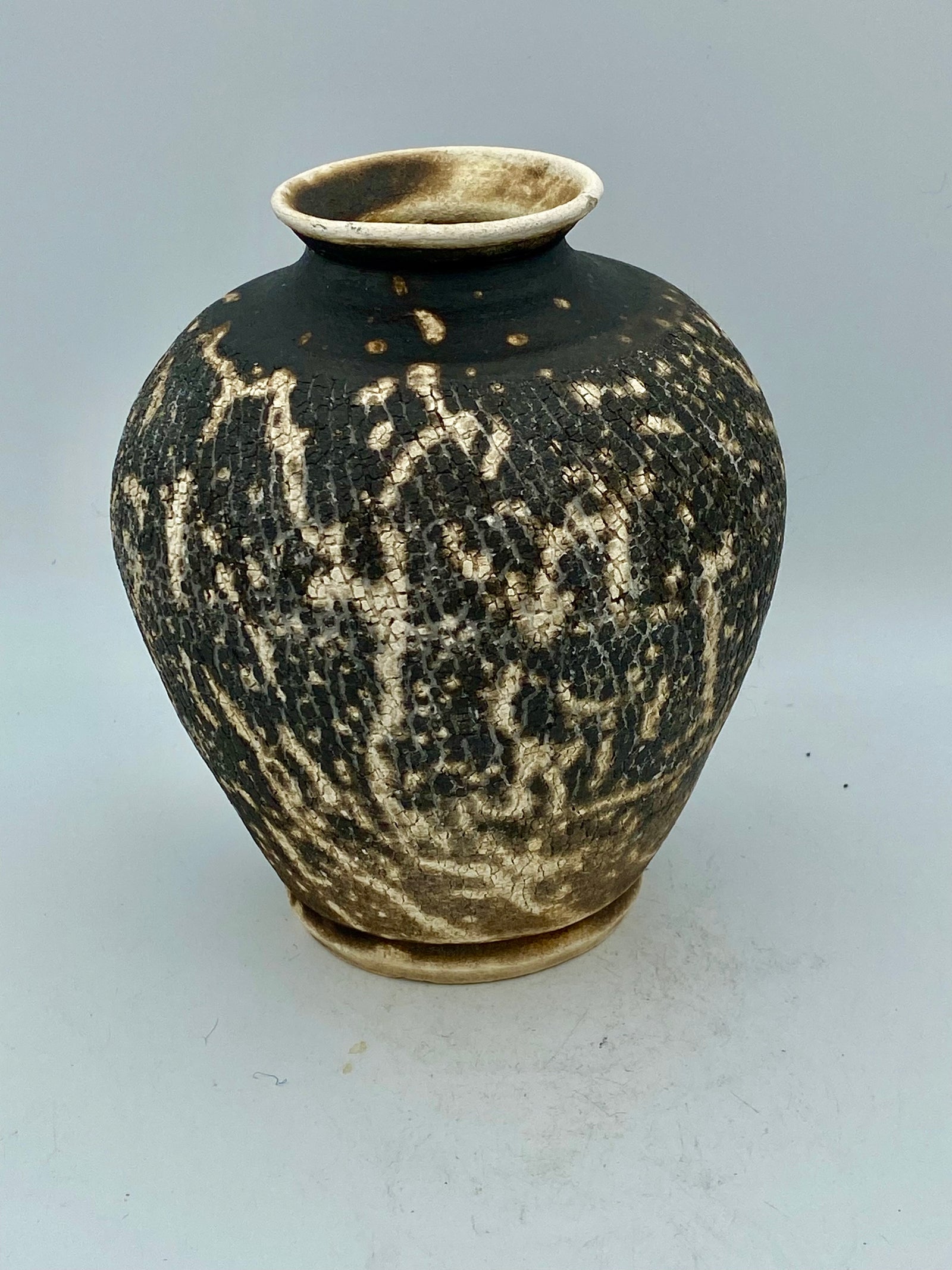 Obvara Raku Vase #1 by Mark Kazanoff