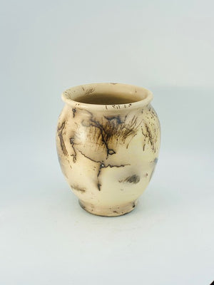 Horsehair Raku Vase by Mark Kazanoff
