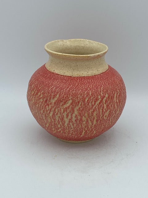 Red Crackle Pot by Mark Kazanoff