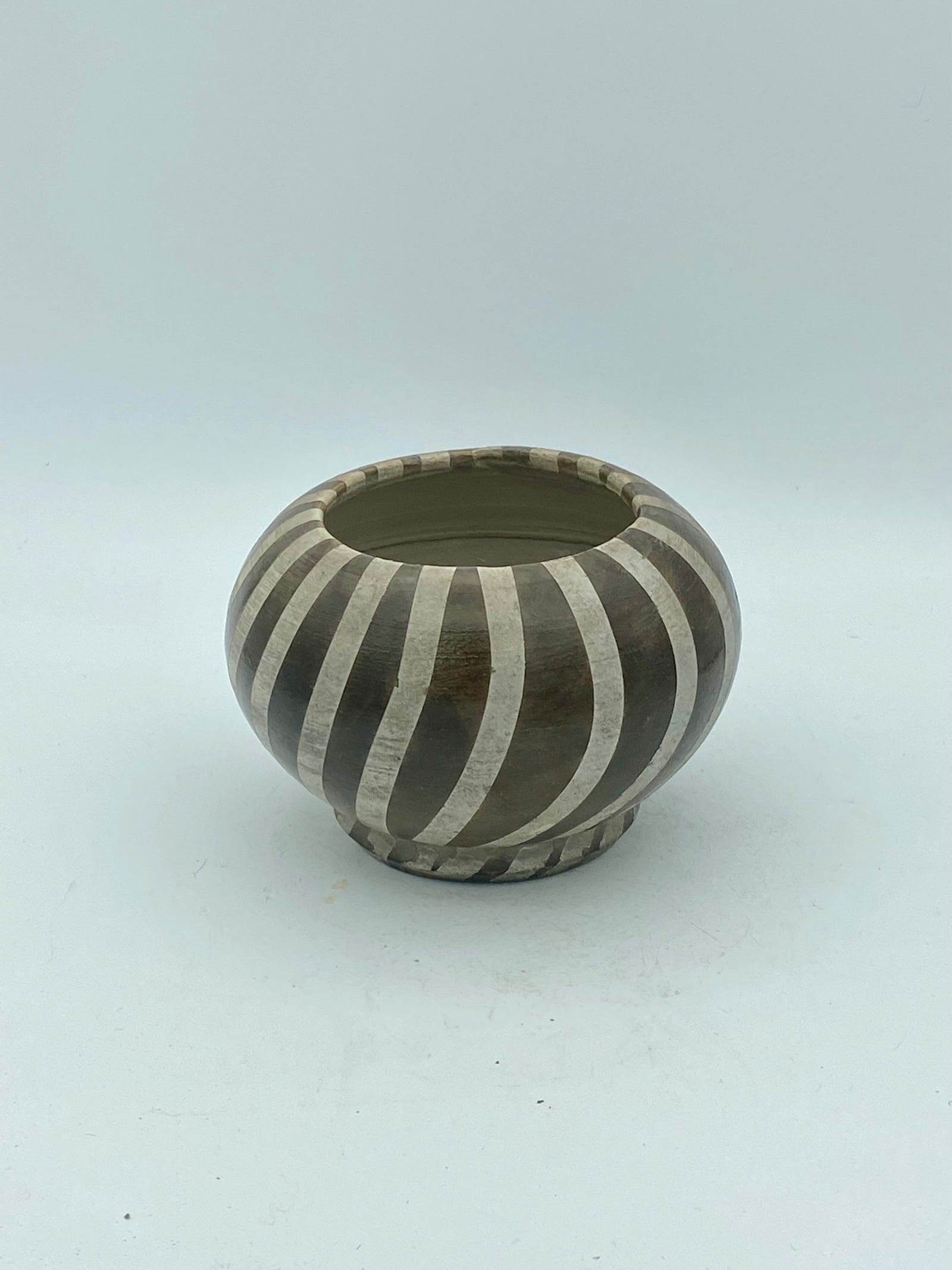 Small Raku Striped Pot #1 by Mark Kazanoff