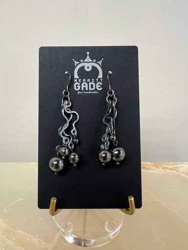 Black Squiggle Earrings by Merritt Gade