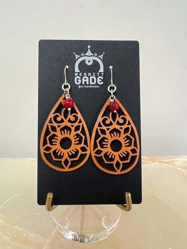 Leather Lace Drop Earrings by Merritt Gade