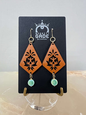 Leather Lace Kite Earrings by Merritt Gade