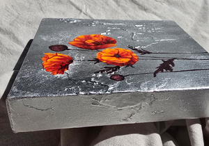 Handful of Poppies in Silver I by Lauren Hua