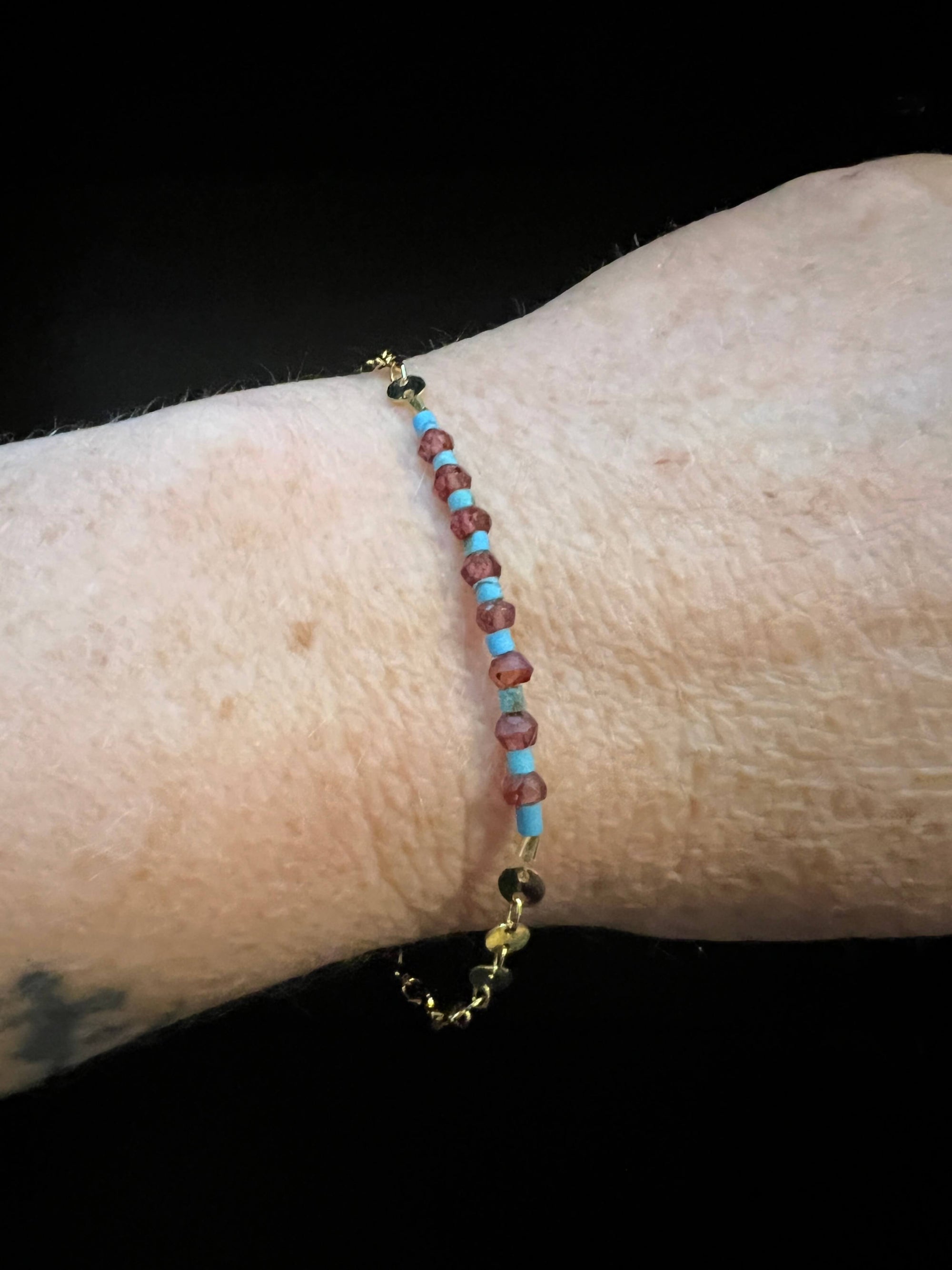 Afghan Turquoise and Garnet Bracelet by Pake