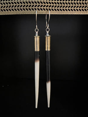 African Porcupine Quill Bullet Earrings 1 by Pake