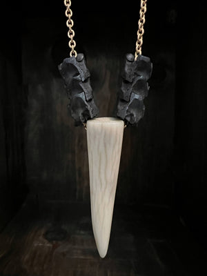 Antler and Snake Vertebrae Necklace by Pake