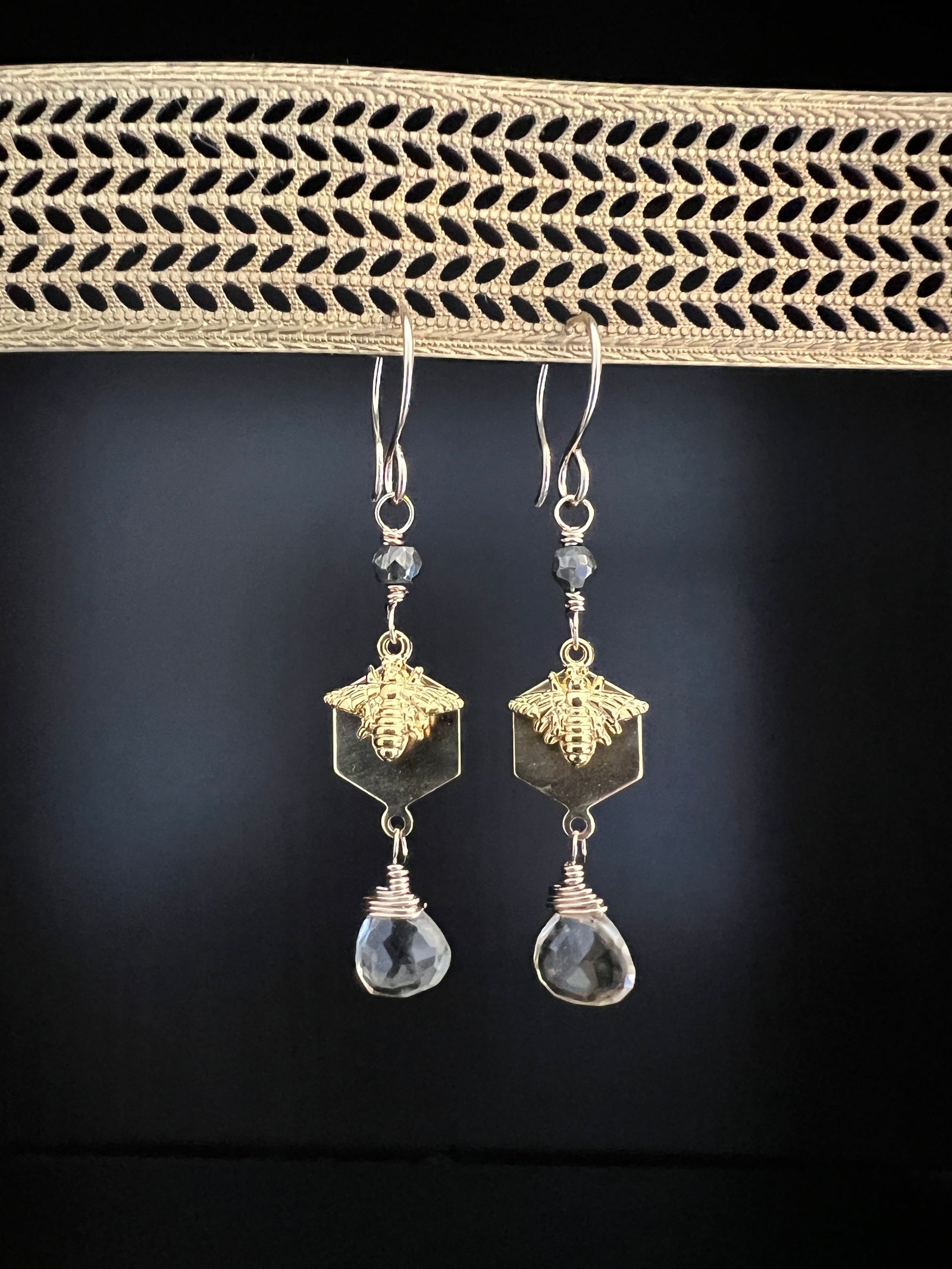 Bee and Citrine Earrings by Pake