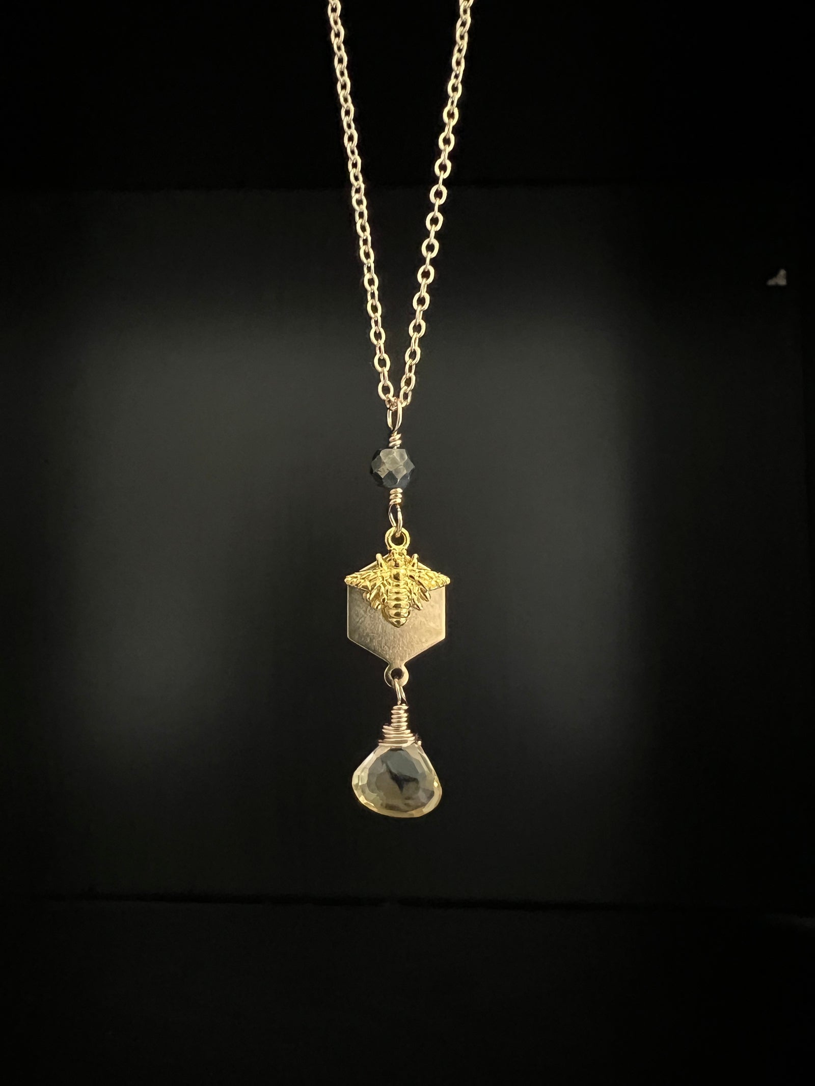Bee and Citrine Necklace by Pake