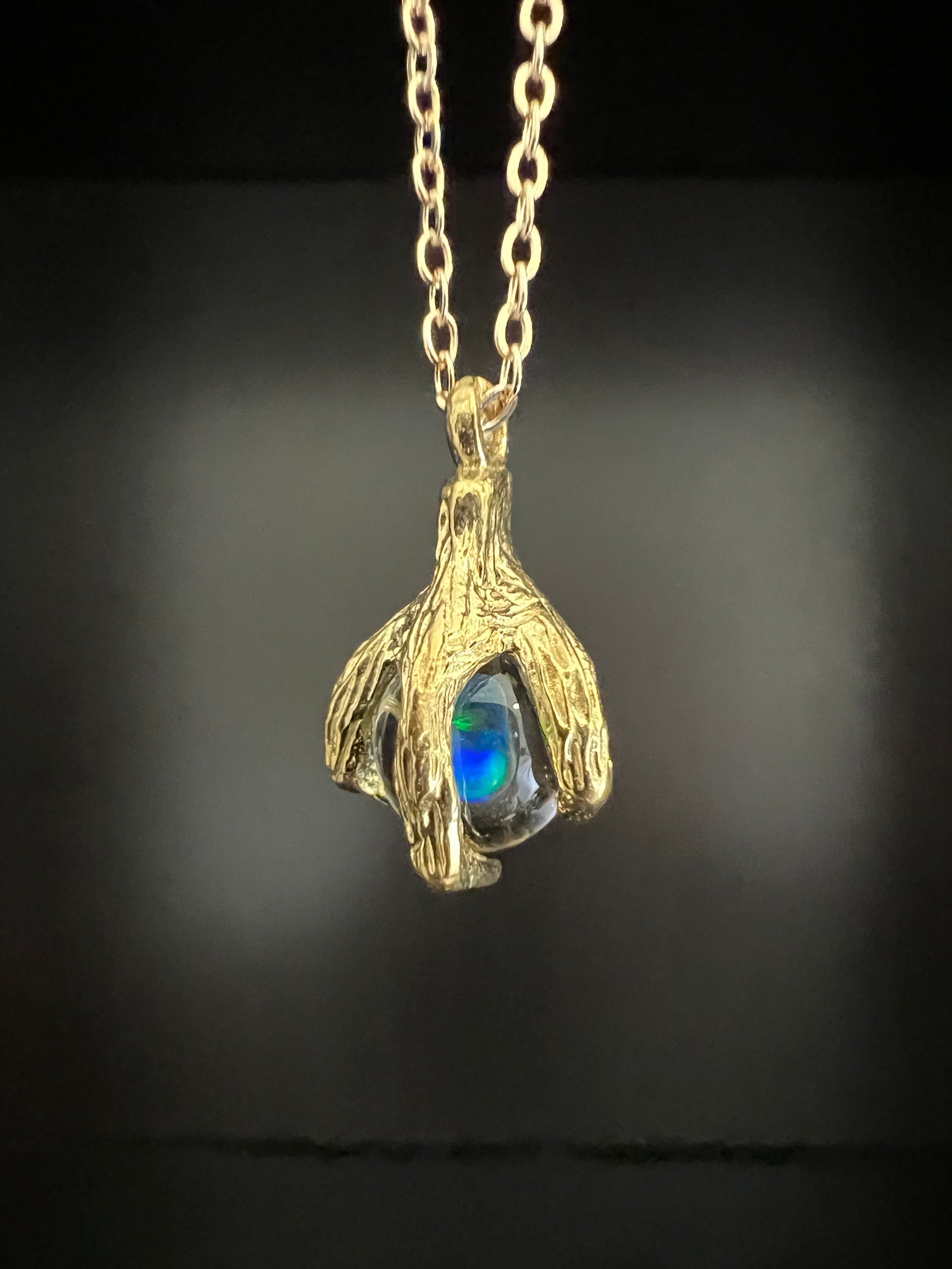 Black Opal Claw Necklace by Pake