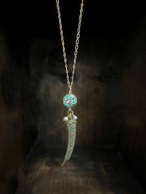 Brass Talon Necklace by Pake