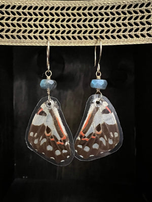 Butterfly Wing and Labradorite Earrings by Pake