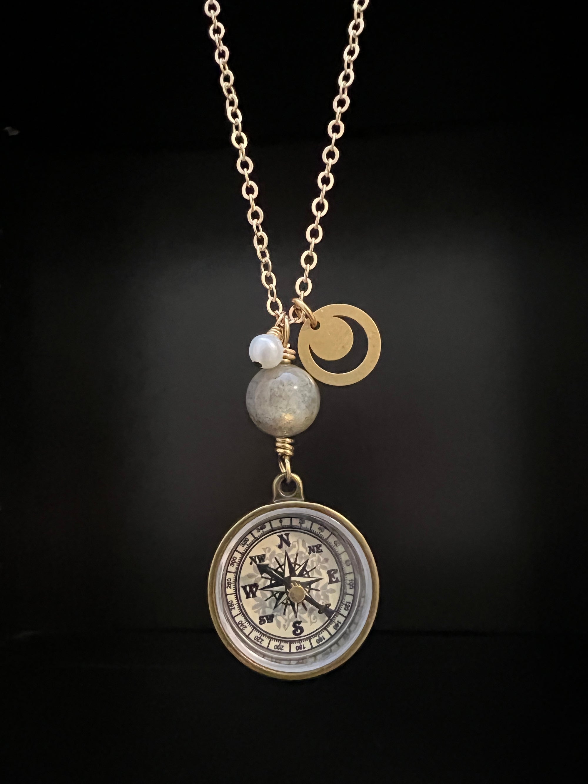 Mini Compass Necklace by Pake