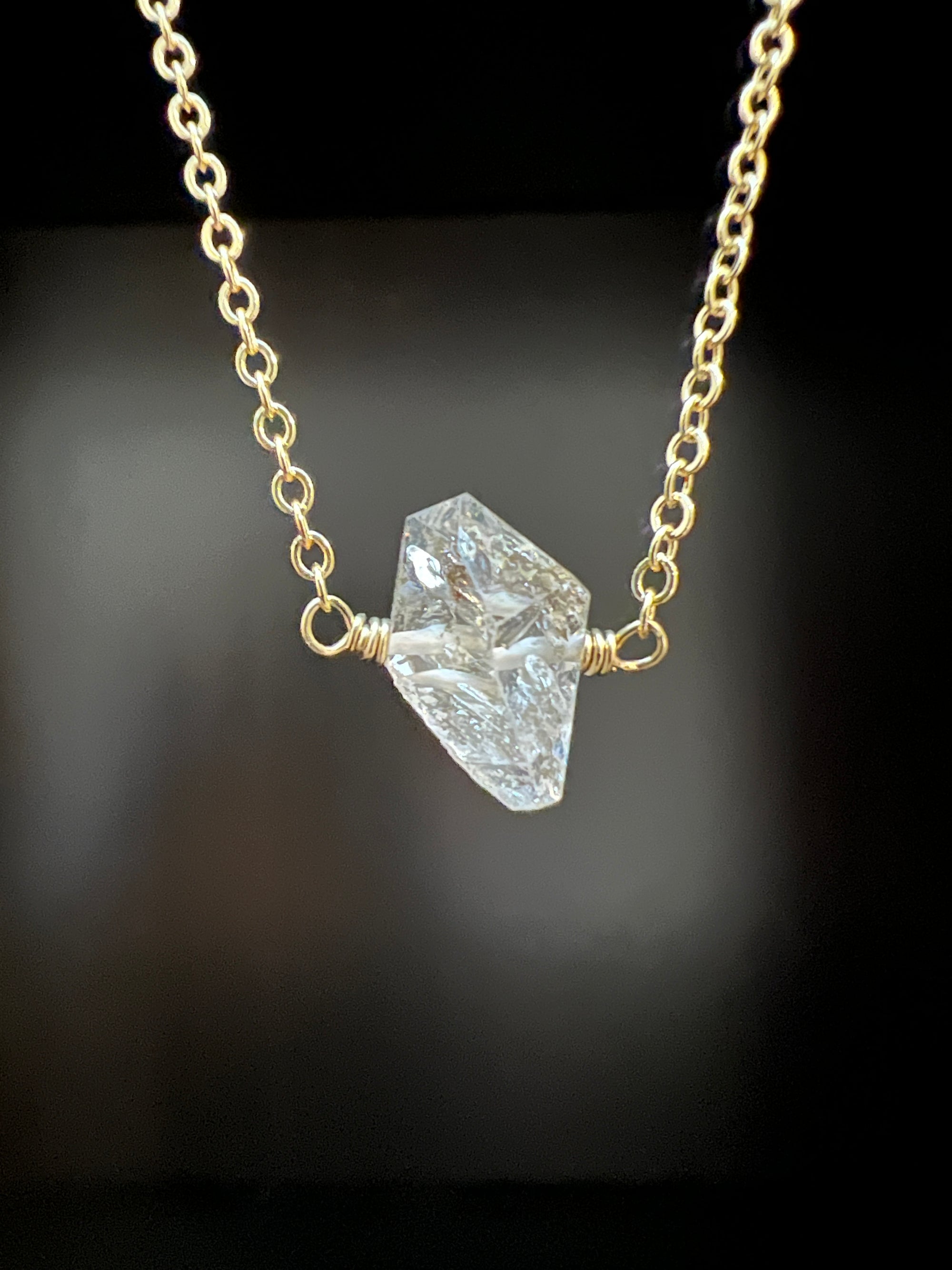 Herkimer Diamond Solitaire Necklace by Pake