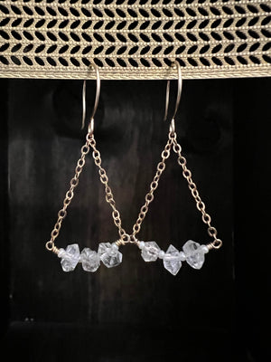 Herkimer Diamond and Pearl Earrings by Pake