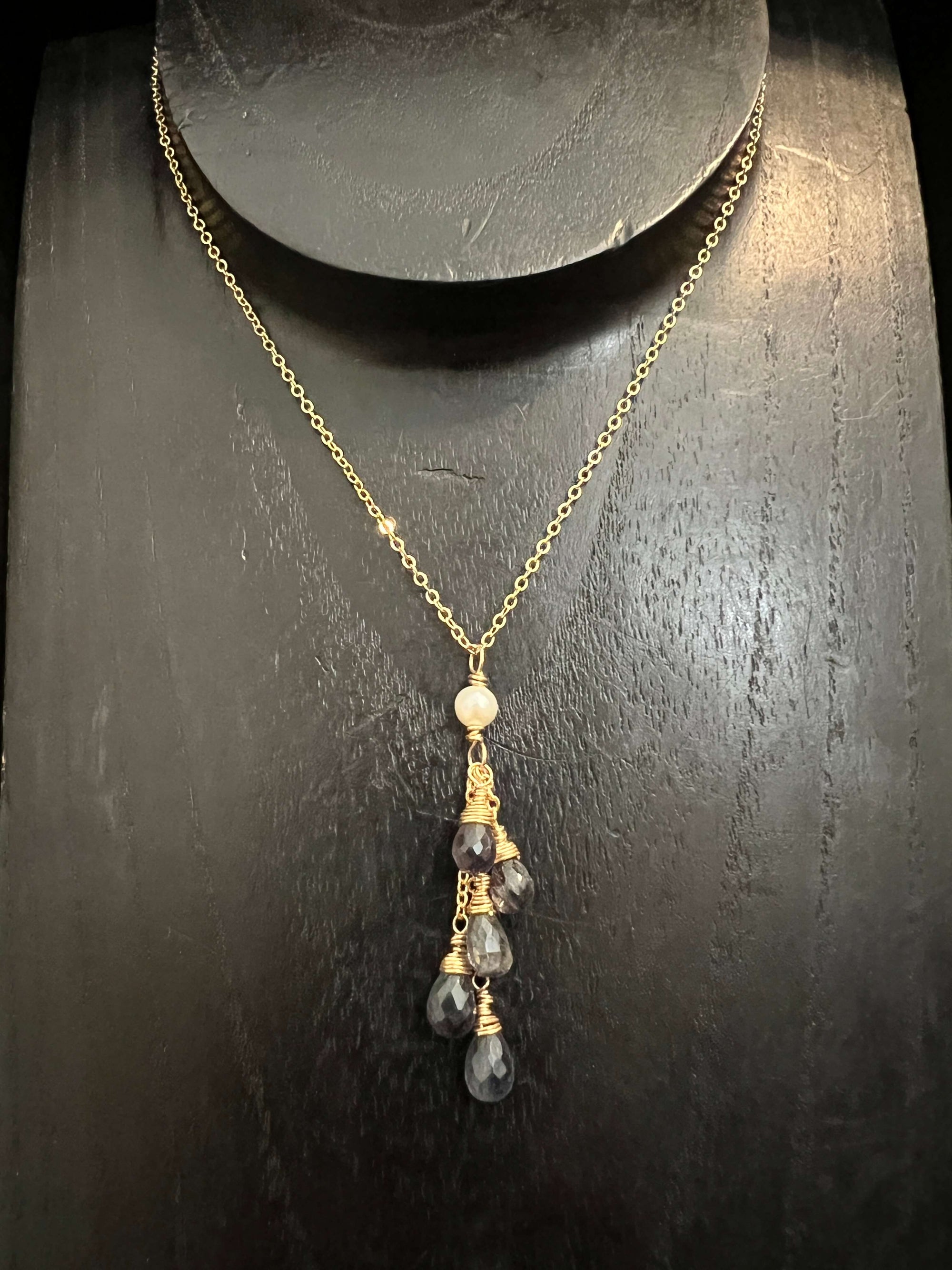 Iolite and Pearl Cascade Necklace by Pake